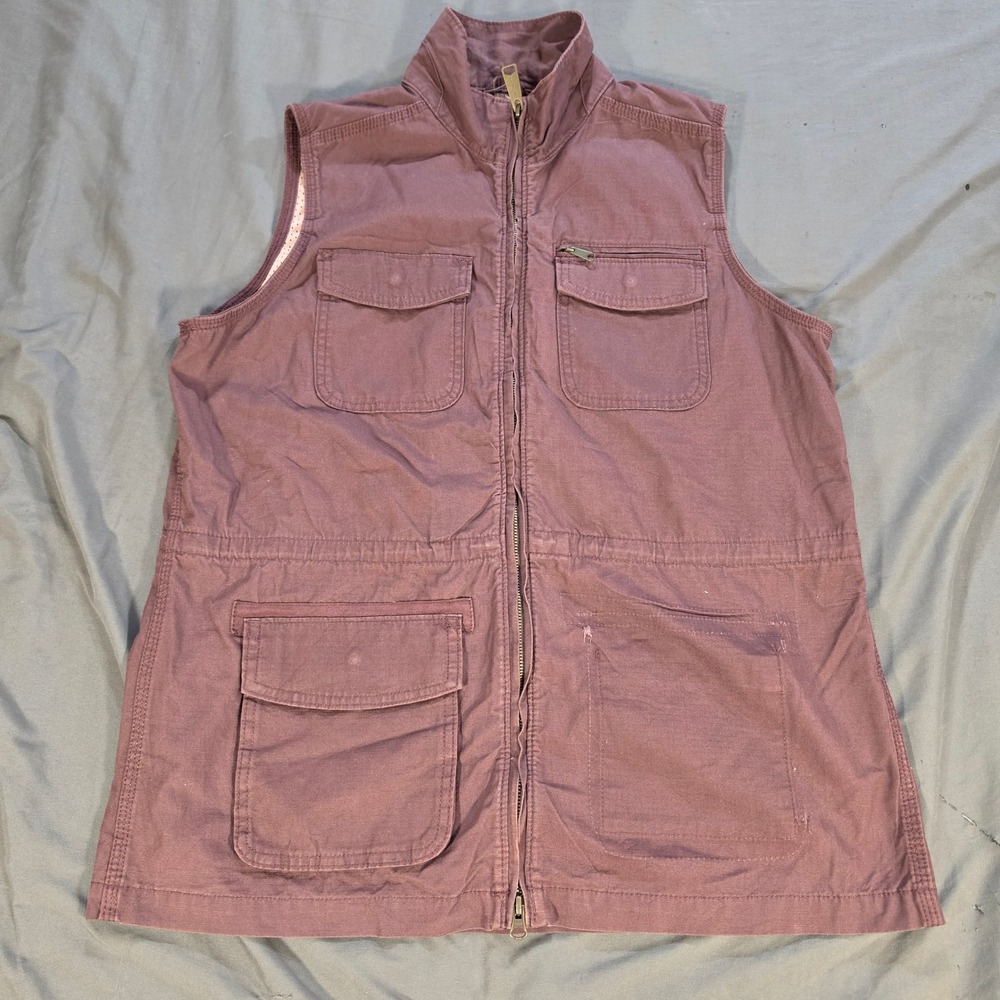 Carhartt Women El Paso Utility Vest Plum Purple Cotton Ripstop Full Zip L 102392